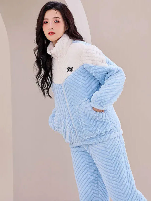 Ensemble Pyjama Polaire Pour Femme Bleu Ciel "Rêve Polaire" | Pyjama Shop