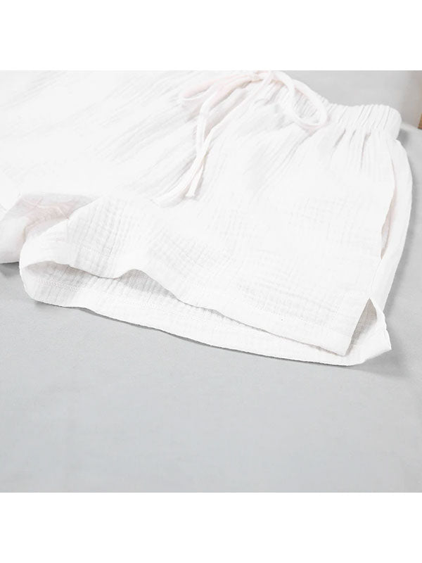 Ensemble Pyjama Short Blanc Pour Femme "Douceur de Brume" | Pyjama Shop
