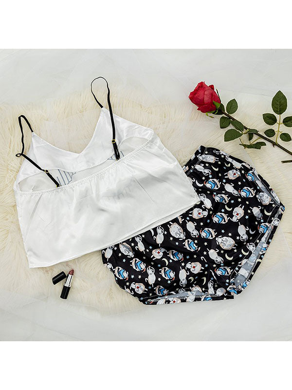 Pyjama Mini Short Pour Femme En Satin "Sleep Party" | Pyjama Shop