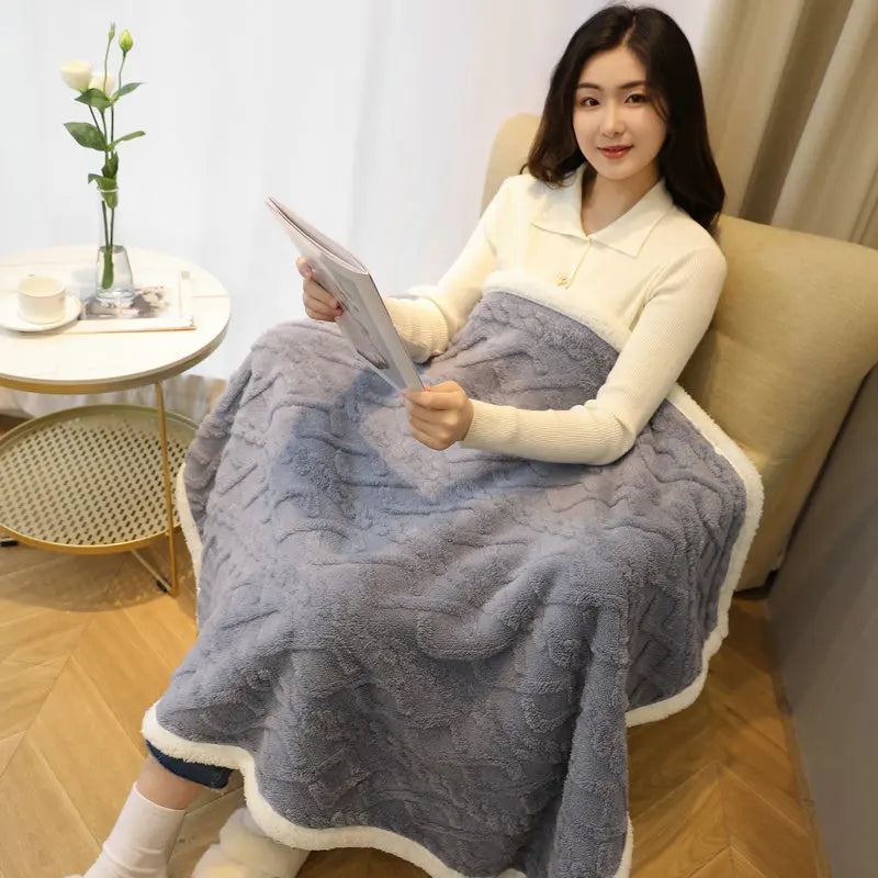 Poncho Plaid Polaire Femme | Pyjama Shop