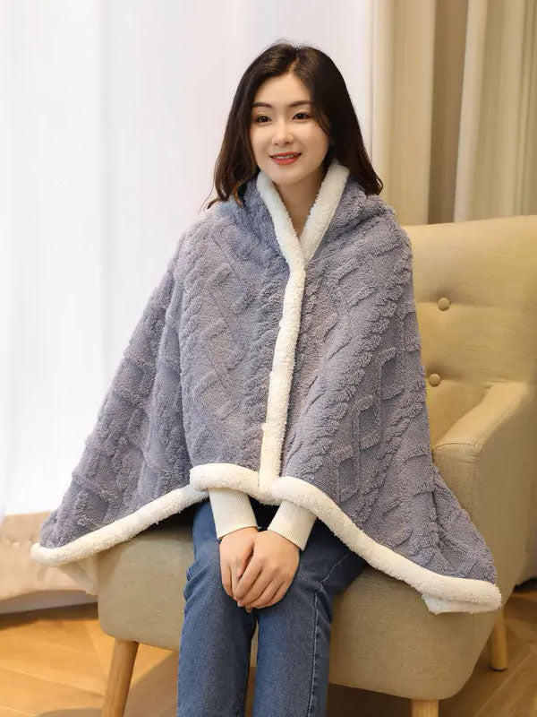Poncho Plaid Polaire Femme Pyjama Shop