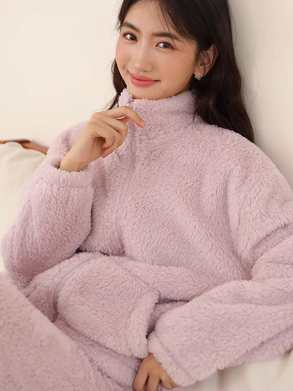 Pyjama Chaud Polaire Lavande Pour Femme "Rêve Polaire" | Pyjama Shop