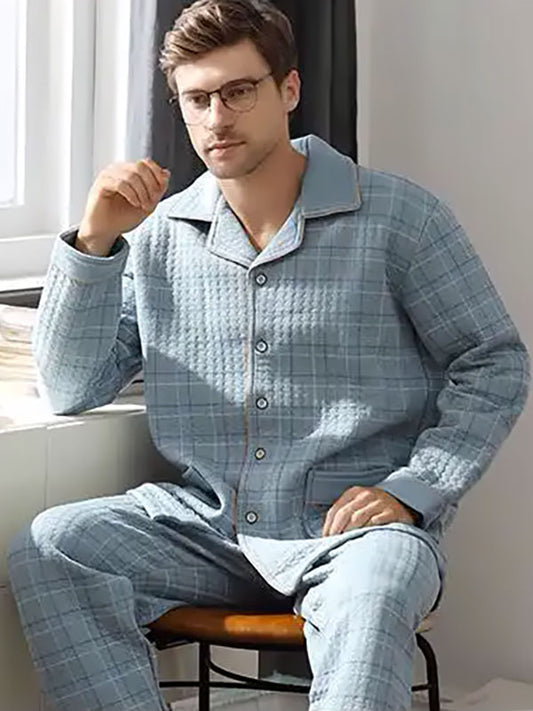 Pyjama Chaud Pour Homme En Coton "Confort Céleste" | Pyjama Shop