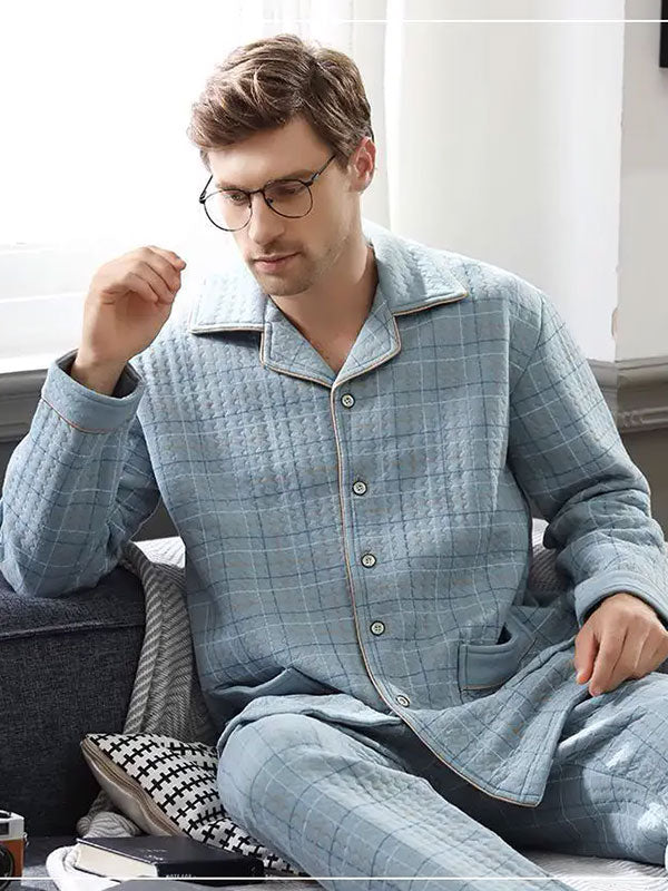 Pyjama Chaud Pour Homme En Coton "Confort Céleste" | Pyjama Shop