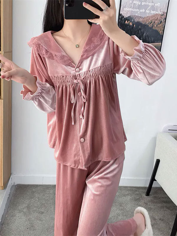 Pyjama En Velours Rose Pour Femme "Caresse d'Étoile" | Pyjama Shop