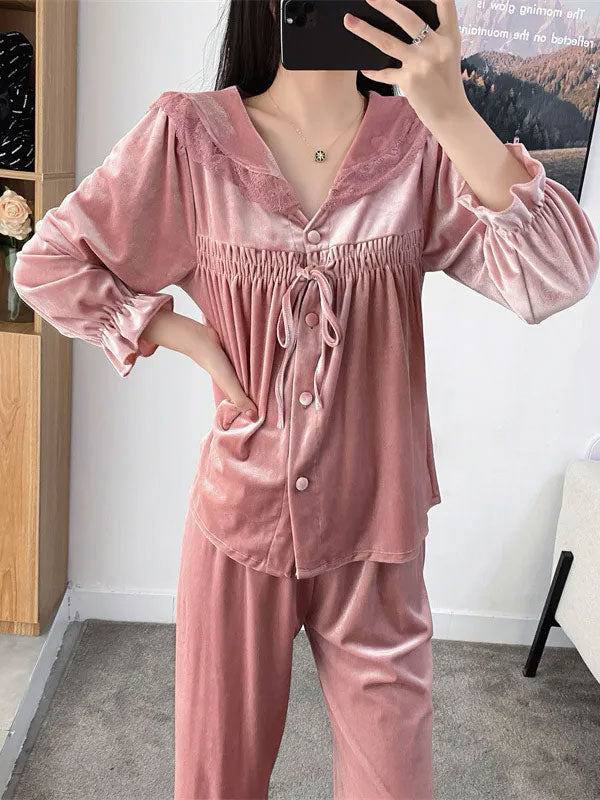 Pyjama En Velours Rose Pour Femme "Caresse d'Étoile" | Pyjama Shop