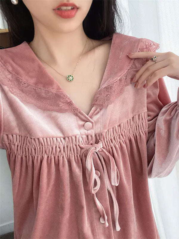 Pyjama En Velours Rose Pour Femme "Caresse d'Étoile" | Pyjama Shop