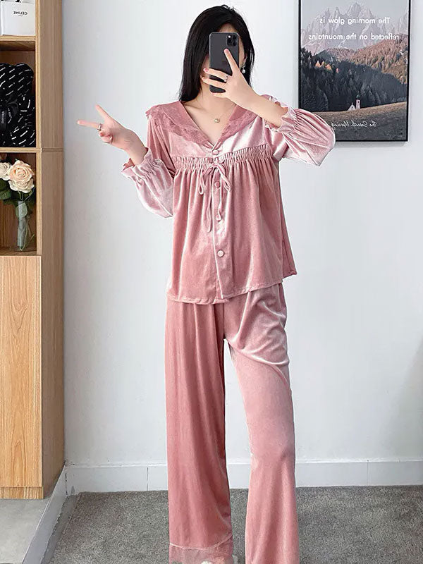Pyjama En Velours Rose Pour Femme "Caresse d'Étoile" | Pyjama Shop