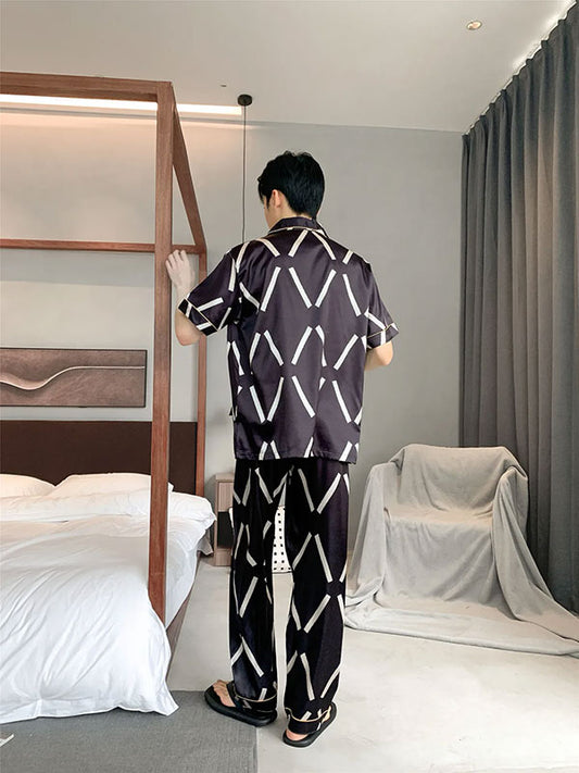 Pyjama Pour Homme Élégant en Satin "Douceur Nocturne"