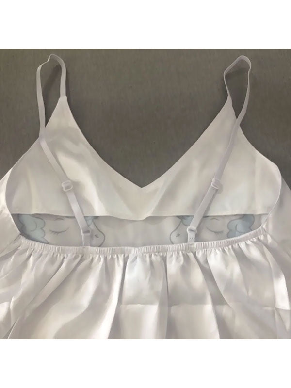 Pyjama en Satin pour Femme "Licorne Bleu"
