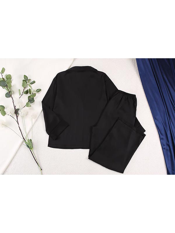 Pyjama Satin Noir Femme | Pyjama Shop