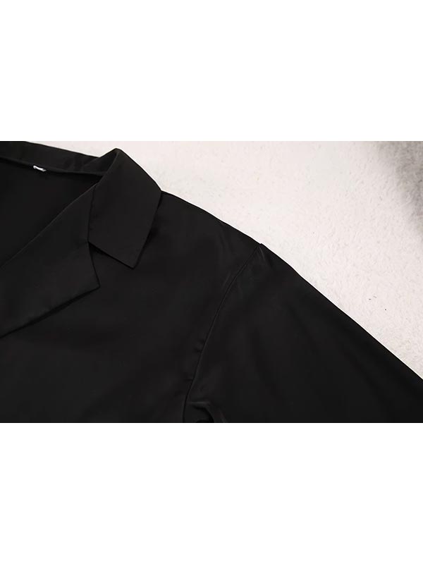 Pyjama Satin Noir Femme | Pyjama Shop