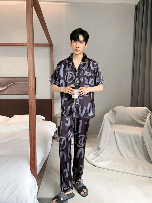 Pyjama En Satin Pour Homme "Rêveur Urbain" | Pyjama Shop