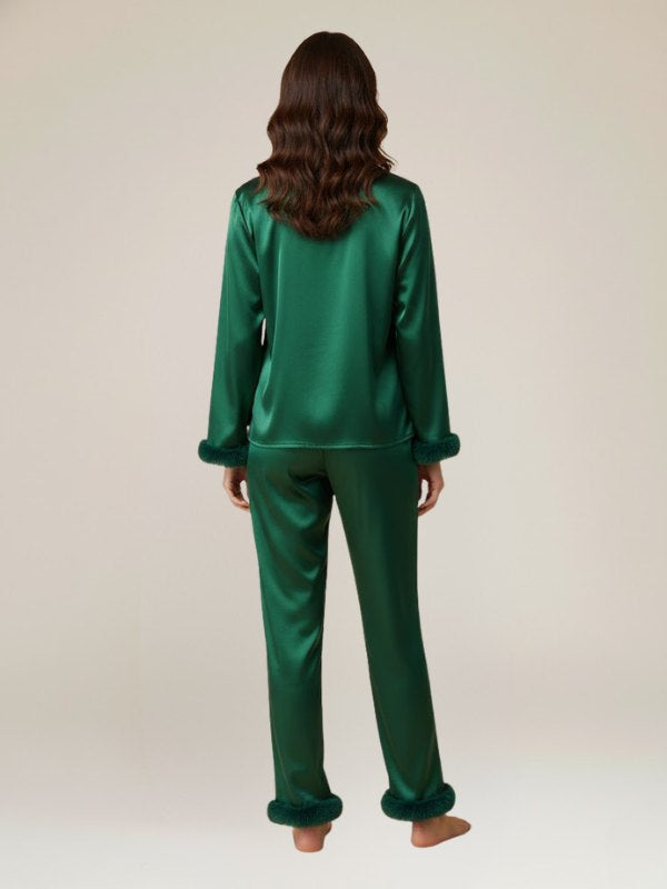 Pyjama Vert Pour Femme En Satin "Rêve Émeraude" | Pyjama Shop