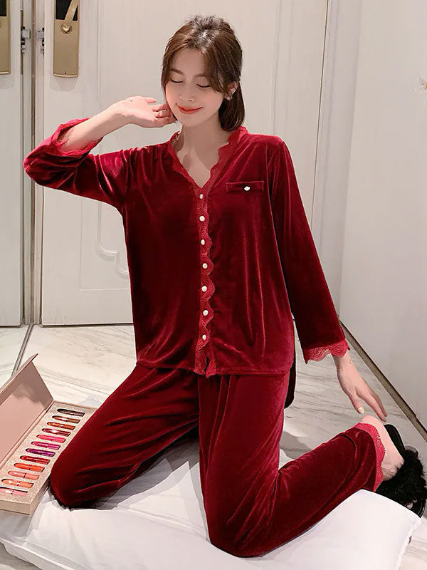 Pyjamas Pour Femme En Velours "Voile de Velours" | Pyjama Shop
