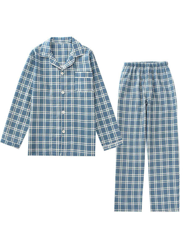 Pyjamas Pour Homme 100% Coton À Carreaux "Douceur d'Ébène" | Pyjama Shop