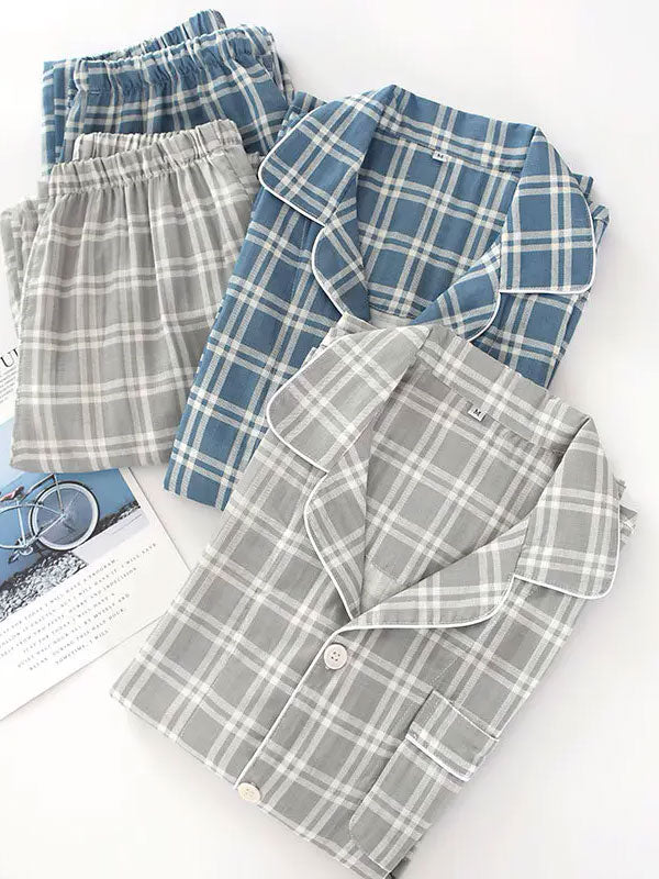 Pyjamas Pour Homme 100% Coton À Carreaux "Douceur d'Ébène" | Pyjama Shop