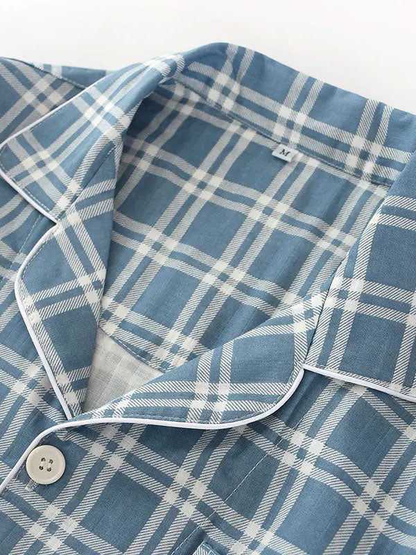 Pyjamas Pour Homme 100% Coton À Carreaux "Douceur d'Ébène" | Pyjama Shop