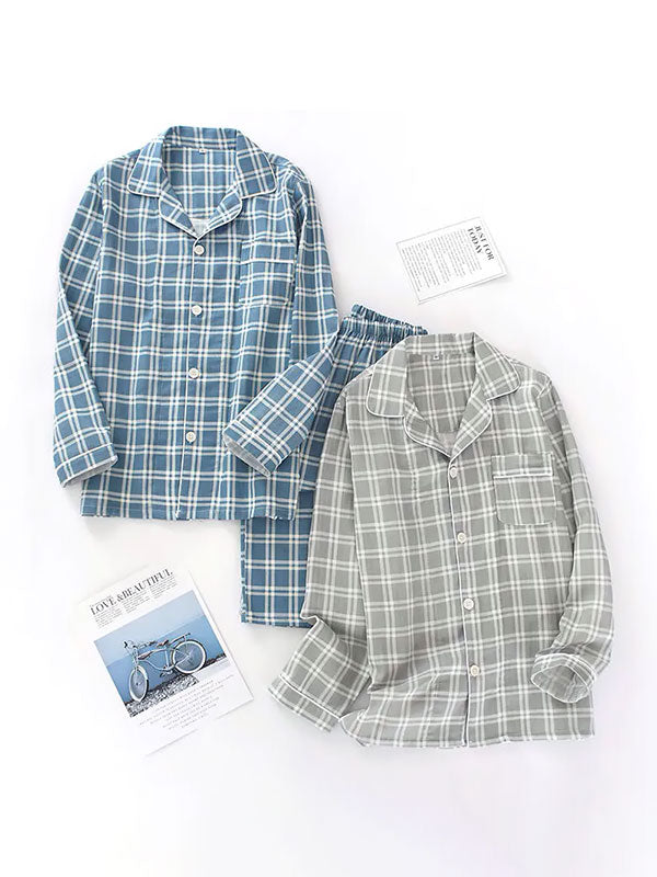 Pyjamas Pour Homme 100% Coton À Carreaux "Douceur d'Ébène" | Pyjama Shop