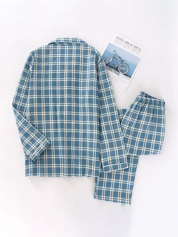 Pyjamas Pour Homme 100% Coton À Carreaux "Douceur d'Ébène" | Pyjama Shop