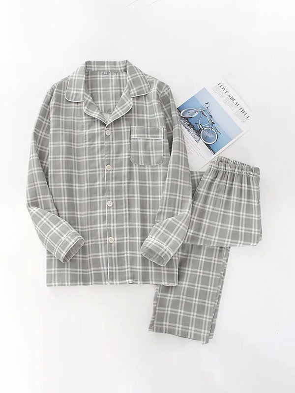 Pyjamas Pour Homme 100% Coton À Carreaux "Douceur d'Ébène" | Pyjama Shop