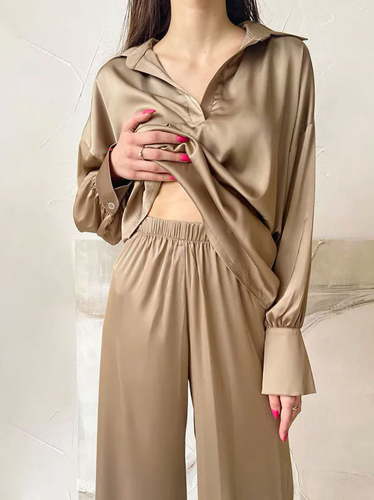 Pyjama en Satin Pour Femme "Éclat de Diamant"