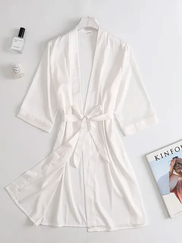 Robe de Chambre Blanche Pour Femme "Douceur de Satin" | Pyjama Shop