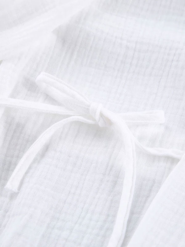 Robe de Chambre En Coton Blanc Pour Femme "Nid Douillet" | Pyjama Shop