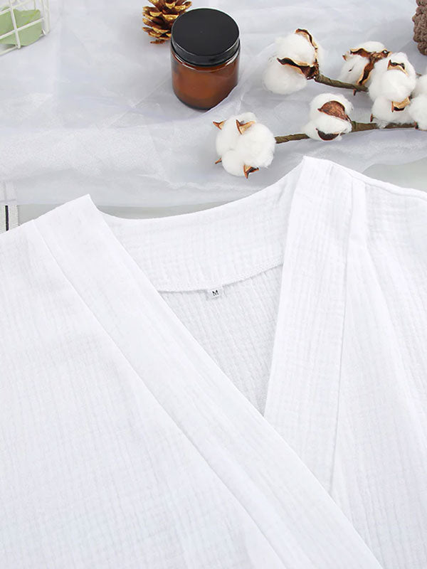 Robe de Chambre En Coton Blanc Pour Femme "Nid Douillet" | Pyjama Shop