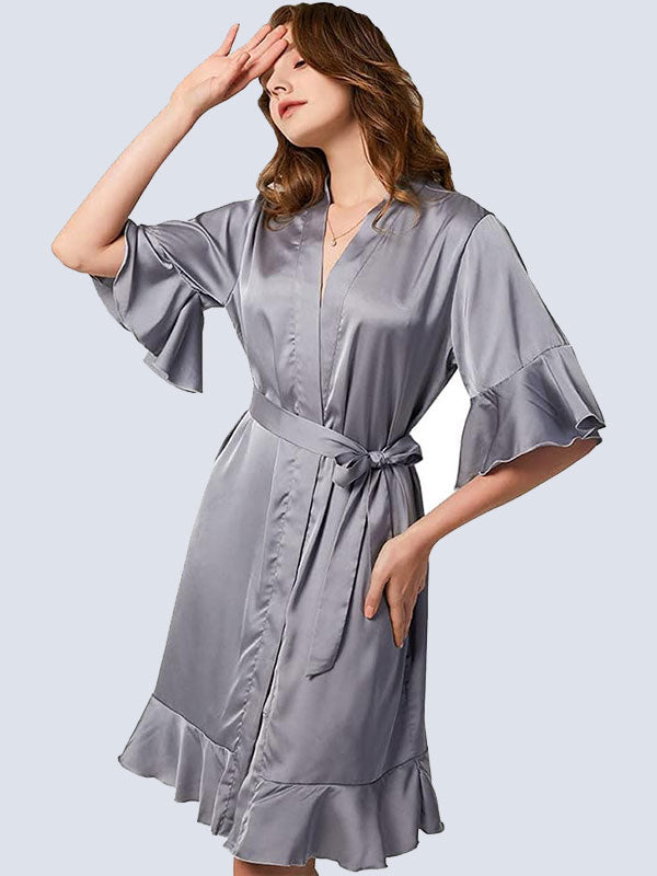 Robe de Chambre pour Femme Légère "Chaleur de Satin" | Pyjama Shop