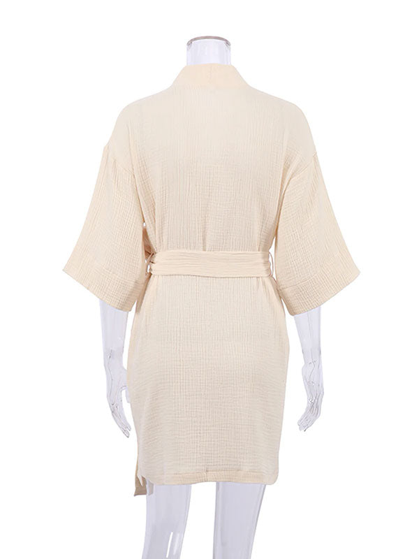 Robe de Chambre Légère en Coton Pour Femme "Éveil Douillet" | Pyjama Shop