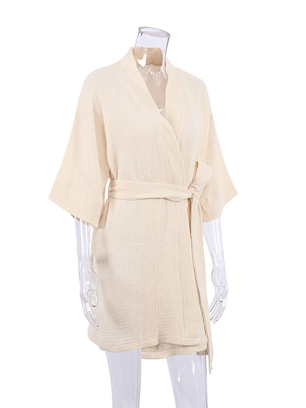 Robe de Chambre Légère en Coton Pour Femme "Éveil Douillet" | Pyjama Shop