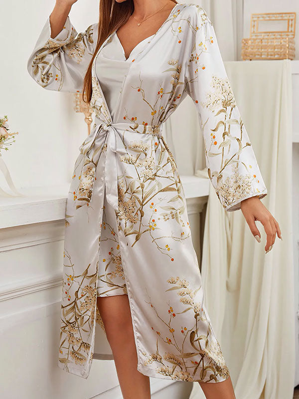 Robe de Chambre Longue Pour Femme 2 Pièces "Cocon de Satin" | Pyjama Shop