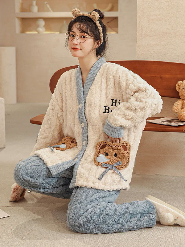 Ensemble Pyjama Avec Veste Polaire Pour Femme "Évasion de Flocon" | Pyjama Shop