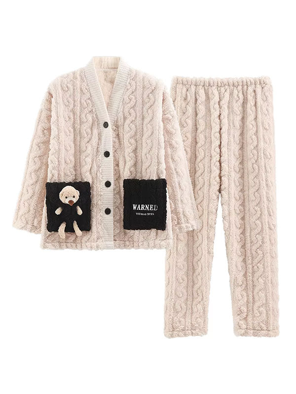 Ensemble Pyjama Avec Veste Polaire Pour Femme "Nuit Enneigée" | Pyjama Shop