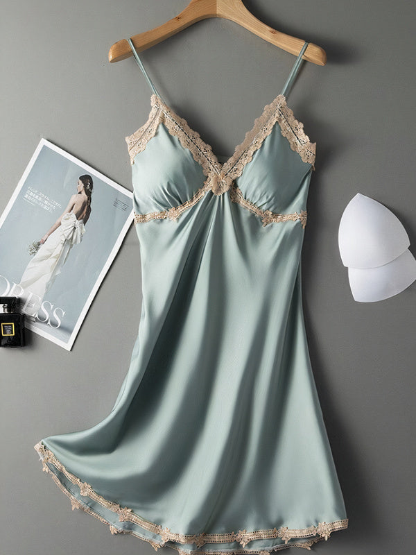 Nuisette Romantique Élégante en Col V "Azur" | Pyjama Shop