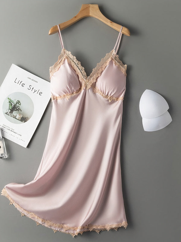 Nuisette Romantique Élégante en Col V "Rose" | Pyjama Shop