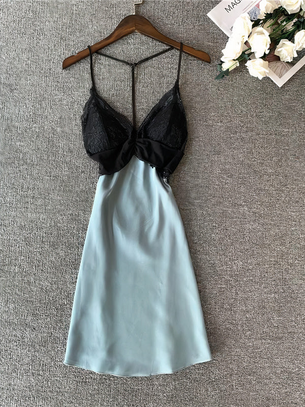 Nuisette Raffiné en Dentelles "Bleu Ciel" | Pyjama Shop