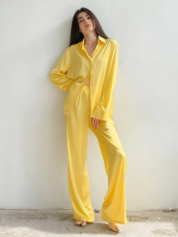 Pyjama deux pièces ample pour femme "Jaune" | Pyjama Shop