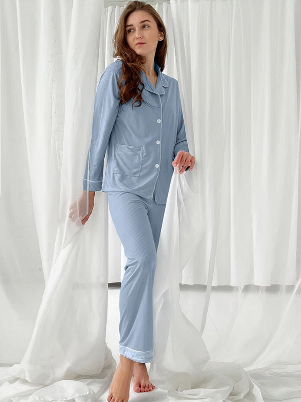 Pyjama en Voile de Viscose "Bleu Ciel" | Pyjama Shop