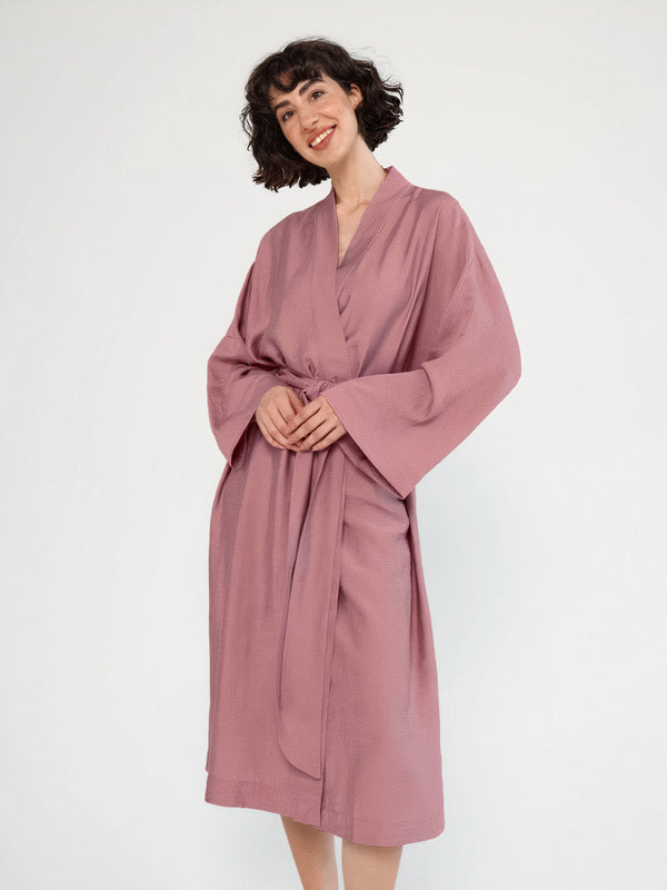 Robe de Chambre Femme Manches 3/4 "Rose" | Pyjama Shop