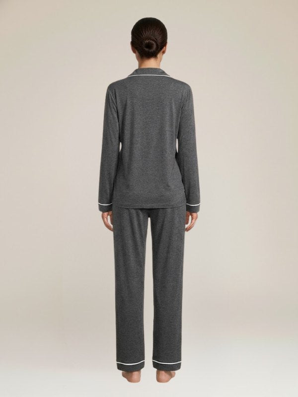 Chemise Pyjama Grise Pour Femme "Harmonie Nocturne" | Pyjama Shop