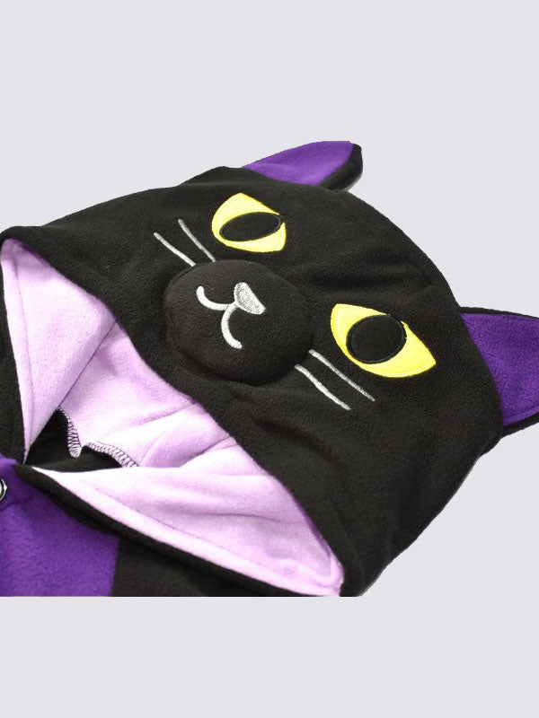 Combinaison Pyjama Pour Femme "Chat Nocturne Violet" | Pyjama Shop