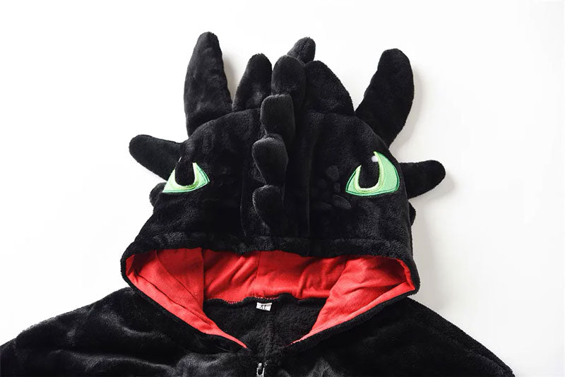dressfan Combinaison pyjama motif dragon noir pour cosplay, Noël