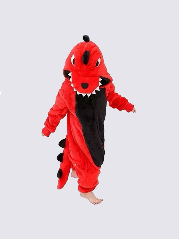 Combinaison Pyjama Pour Fille "Dinosaure Rouge" | Pyjama Shop