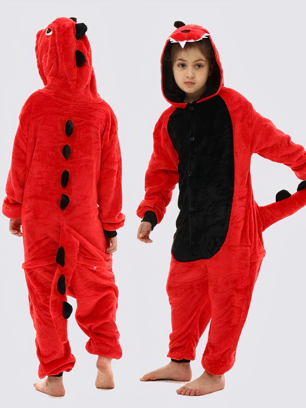 Combinaison Pyjama Pour Fille "Dinosaure Rouge" | Pyjama Shop