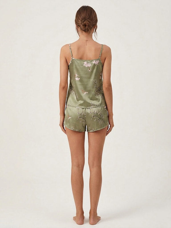 Ensemble Pyjama En Satin "Sauge Fleurie" | Pyjama Shop​