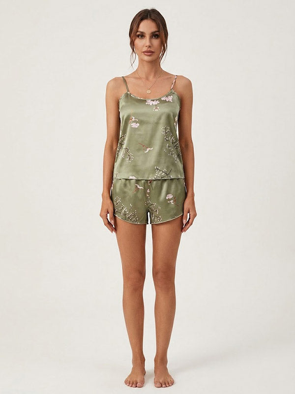 Ensemble Pyjama En Satin "Sauge Fleurie" | Pyjama Shop​