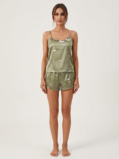 Ensemble Pyjama En Satin "Sauge Fleurie" | Pyjama Shop​