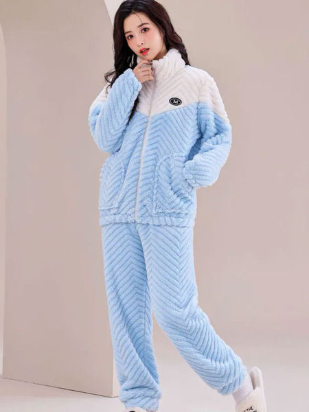 Normann Pyjama Combinaison Étoile Polaire Corail – Chaud Et Tout Doux Pour Femme (Bleu, Taille 50-52)